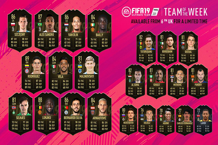 FIFA 19 : TOTW, l'équipe de la semaine 5 – FUT